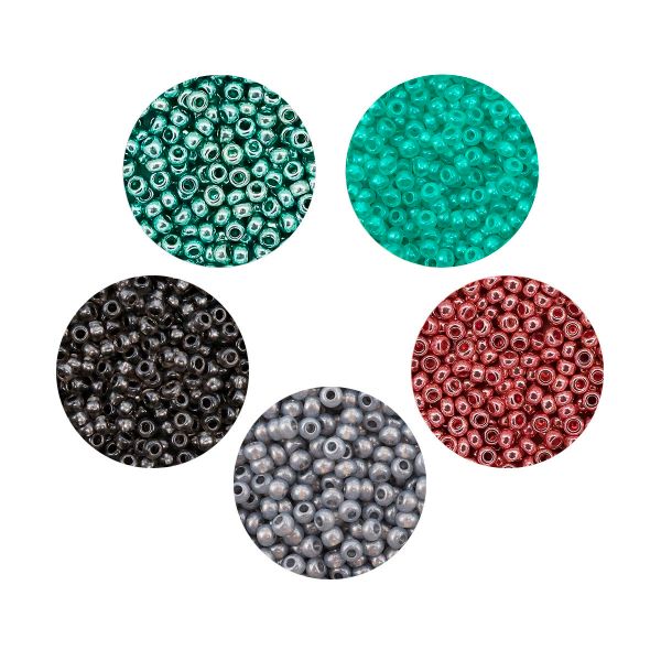 Набор бисера Preciosa 064, 5 цветов по 20 гр, № 10/0 (2.3 мм), диаметр 2,3 мм, 100 гр