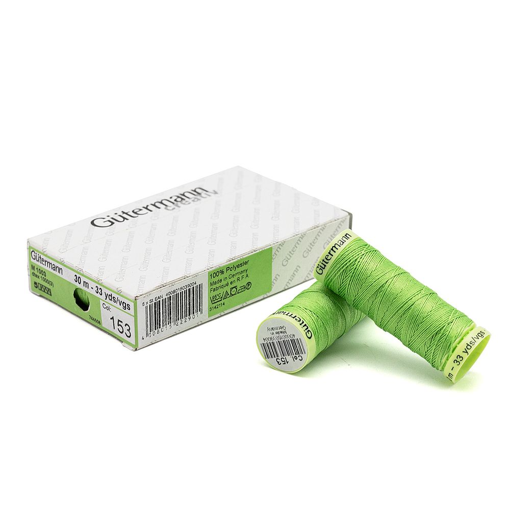 Нитки отделочные Gutermann Top Stitch, 30м, 153 салатовый, 5 катушек