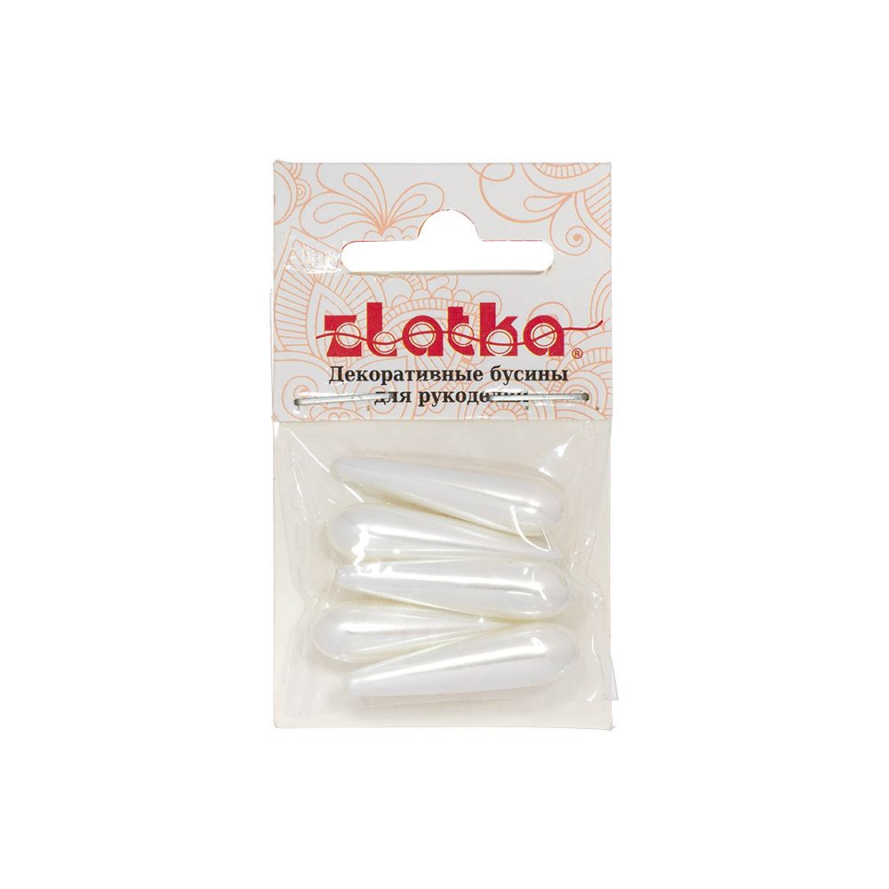 Бусины пластик 8х30 мм, 25 шт, №01, Zlatka JJBH-05