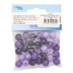 Бусины дерево лиловый микс, 12 мм, 28 шт, Glorex /TOS/