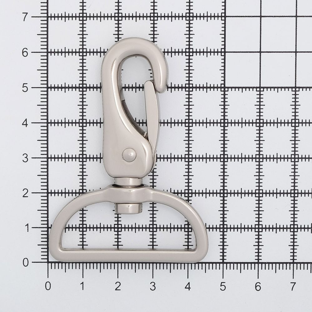 Карабин металл 38.0 мм (64х45 мм), серебро, 4 шт