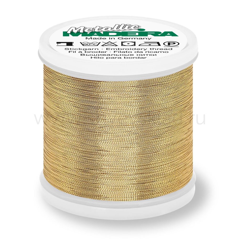 Нитки вышивальные металлизированные Madeira Metallic №40, 200 м, цв. 306, 9842, 5 катушек