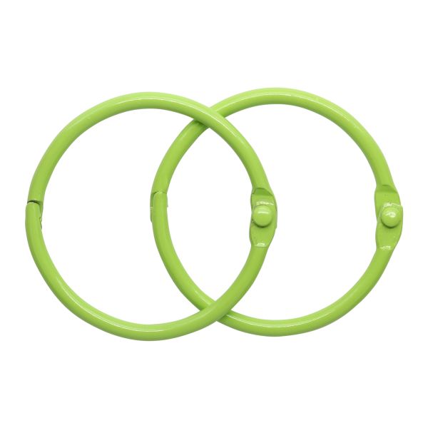 Кольца для альбомов разъемные металл 40 мм, 10 шт, салатовый, 5AS-106