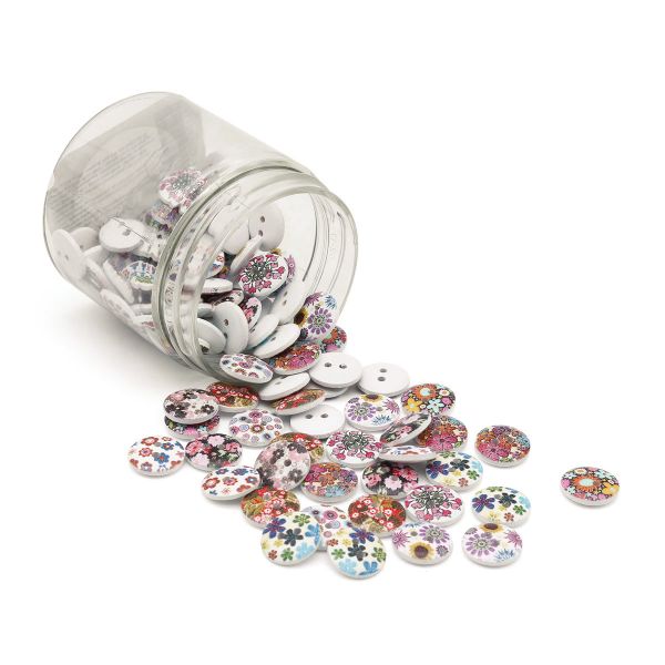 Украшения декоративные пуговицы деревянные Цветочки-лепесточки №13, 15 мм, 100 шт