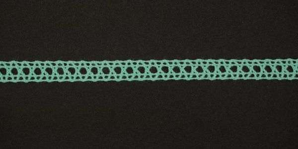 Кружево вязаное (тесьма) 8 мм, цв.мятный, Alfa, 25 метров, AF-002-075