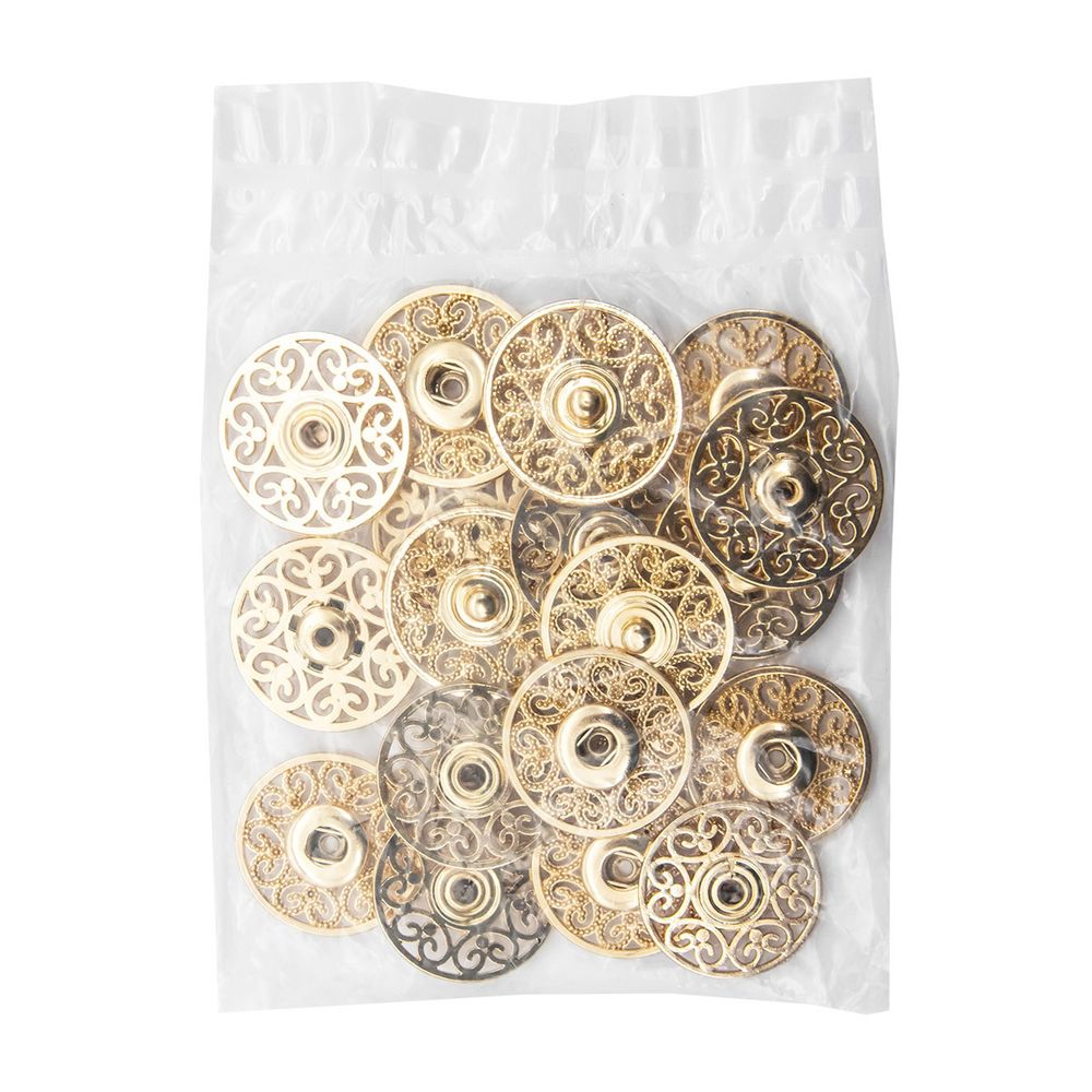 Кнопка пришивная металл ⌀27.0 мм, металл, G золото, уп.10 шт