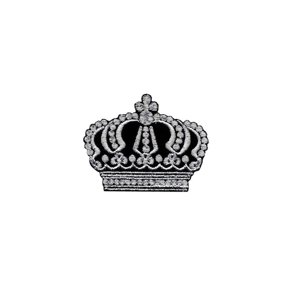 Термоаппликация Корона, 64х50мм (10 шт) (черный/серебро), 7202