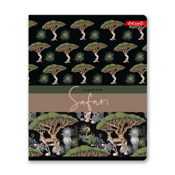 Тетрадь ученическая общая, твин лак, A5+ 48 л. на скобе, белизна 100%, 10 шт, клетка, 000335 Джунгли, Светоч 48ТСК5_8_3_1