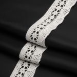 Кружево вязаное (тесьма) 27 мм / 10 м, цв.01 белый
