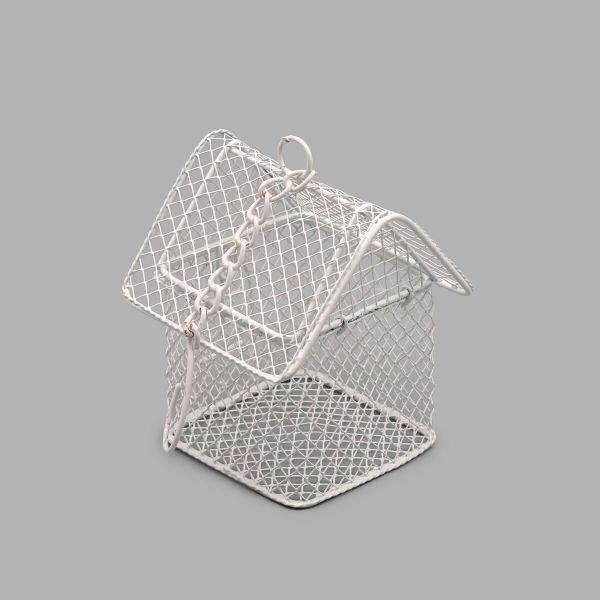 Миниатюра кукольная: Домик ажурный 7х7х10 см, металл, Y-7710 белый