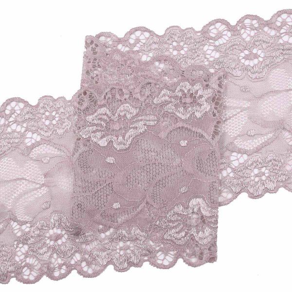 Кружево бельевое эластичное 150 мм / 3.4 метра, цвет пудровый