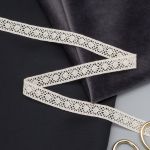 Кружево вязаное (тесьма) 10 мм / 13.72 метра, хлопок, неотбеленный, 3AR3314