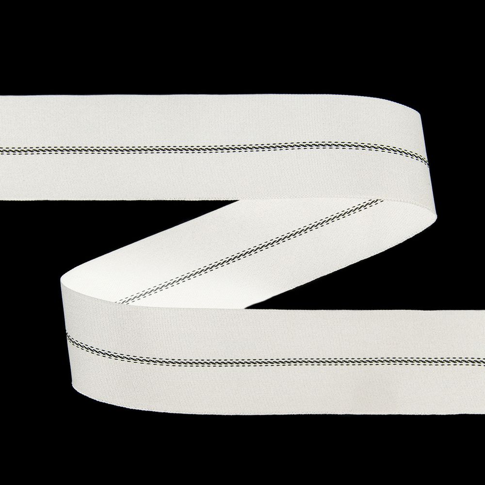 Корсаж брючный 51.0 мм / 50 метров, 000856 белый с черным, Gamma 5с616