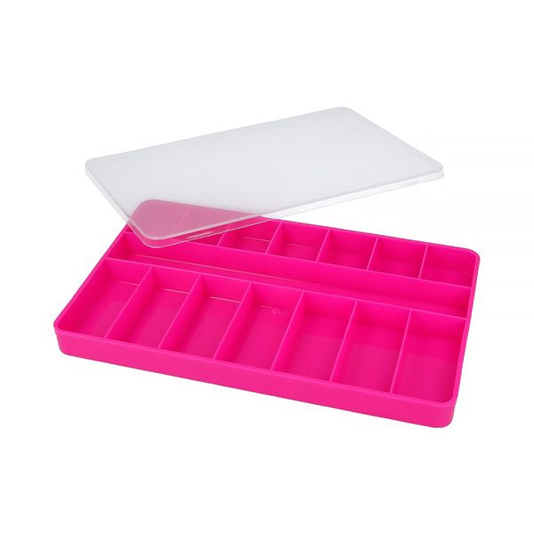 Органайзер для швейных принадлежностей 23х14.5х2 см, пластик, малиновый, Тривол №1