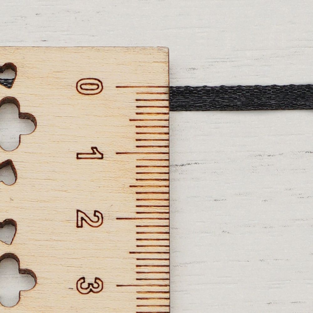 Лента атласная 2-сторонняя 3.0 мм / 100±2 метров, (160 черный), Globus