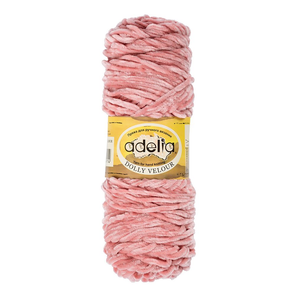 Пряжа Adelia Dolly Velour / уп.5 мот. по 100г, 93м, 04 пудровый Пряжа Adelia Dolly Velour / уп.5 мот. по 100г, 93м, 04 пудровый