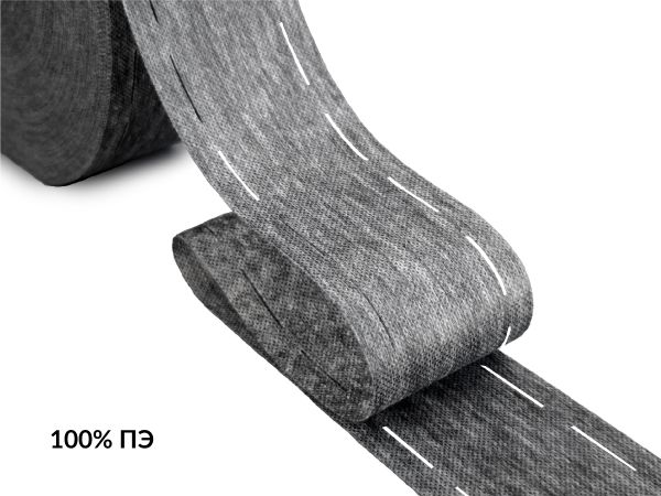 Лента корсажная клеевая перфорированная 60.0 мм / 200 метров, 50 г/м², цв. серый, 20150 9/1/40/1/9, БрючникоФФ