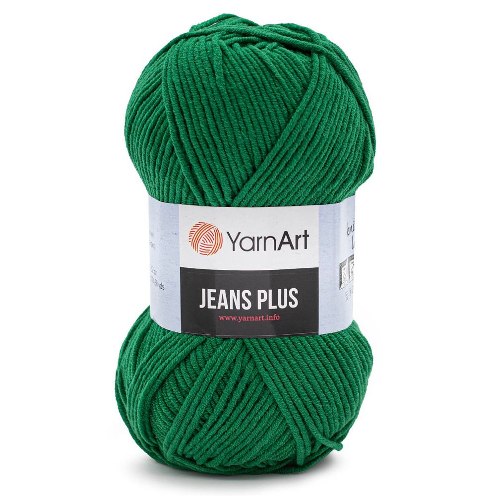 Пряжа YarnArt (ЯрнАрт) Jeans Plus / уп.5 мот. по 100 г, 160м, 52 темно-зеленый