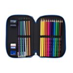 Пенал на молнии трехярусный с наполнением 19,5*13*7,5 см, 081364FN, Milan 081364FN