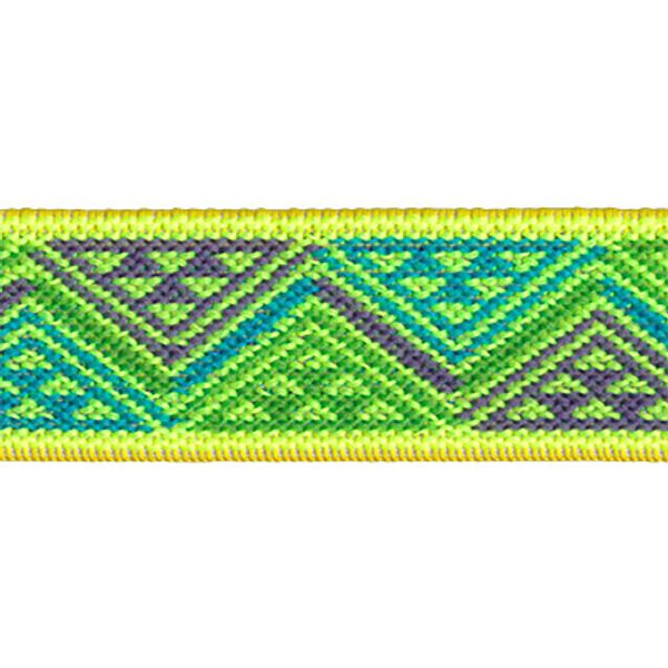 Резинка для подтяжек (помочная) 25.0 мм / 20 метров, жаккардовая, 000387 желт./бирюз./салат./фиолет, Gamma 16с3893