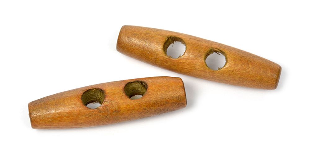 Пуговицы деревянные BT.WD.027 цв.002 коричневый 80L-51мм, 2 прокола, 20 шт