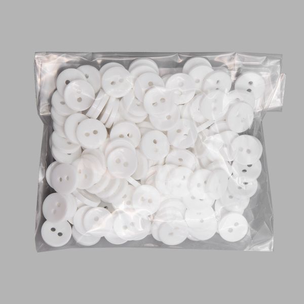 Пуговицы 2 прокола 18L, 11 мм, (White (белый)), NE74, 144 шт