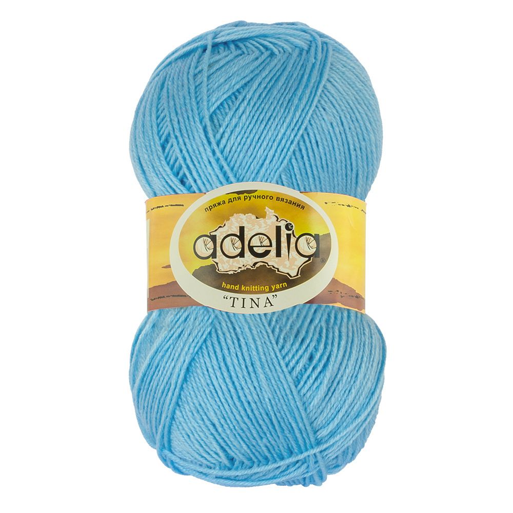 Пряжа Adelia Tina / уп.5 мот. по 100г, 308м, 043 бл.синий