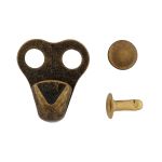 Крючки обувные 20х17 мм, 2 крепления, латунь, 20 шт