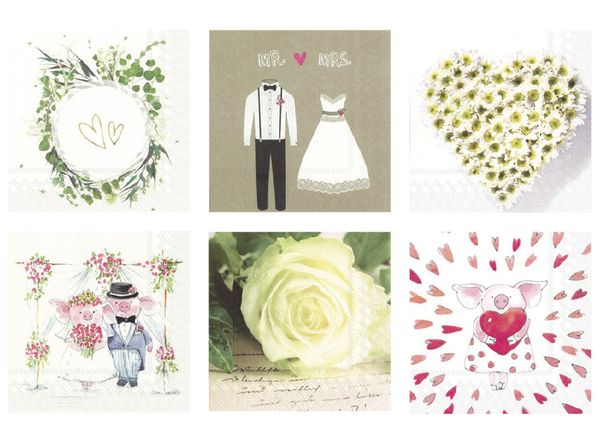 Салфетки для декупажа ассорти №57, 6 шт, Любовь объединяет Сердца, Love2art SDS №57