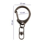 Карабин металл 15.0 мм (45х22 мм), 10 шт, 06 черн.никель, Gamma GH 114/15/10