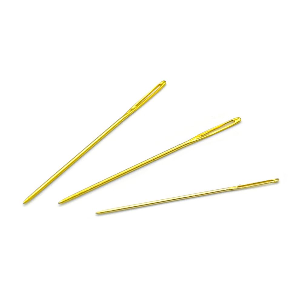 Иглы ручные с золотым покрытием, для гобеленовых и трикотажных тканей №24-26,4 шт, Pony