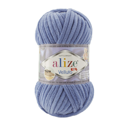 Пряжа Alize (Ализе) Velluto / уп.5 мот. по 100 г, 68м, 374 джинс A