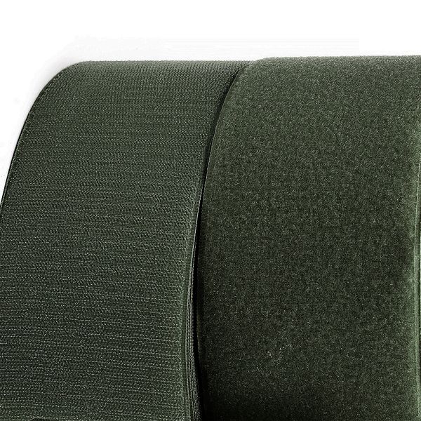 Лента контактная липучка (велкро) пришивная уп. 100 мм / 25 метров, F327 хаки, ПАРА (крючок+петля), качество 