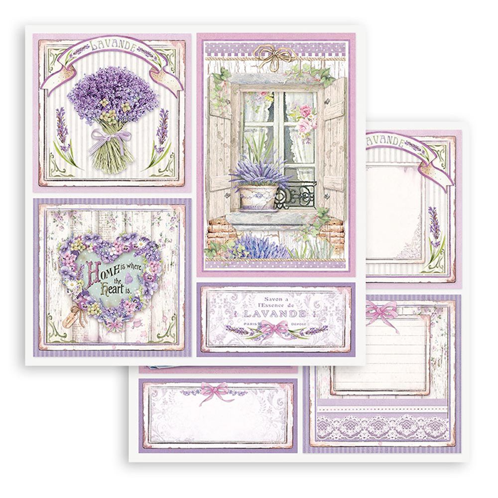 Бумага 2-сторонняя для скрапбукинга Stamperia Provence cards, 190 г/м², 30.5х31.5 см, 1 лист /TOS/