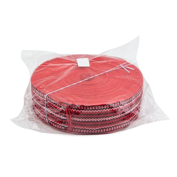 Лента для поясов рис. 9422 50мм / 25м (1 красный/белый/красный), С3798Г17