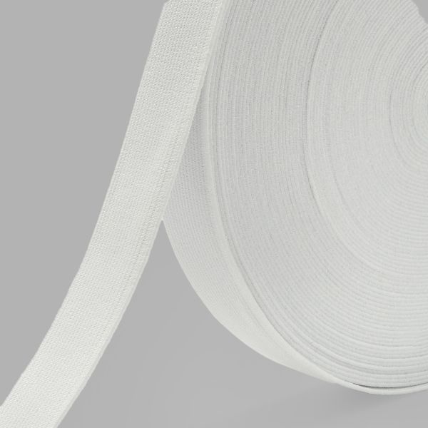 Резинка тканая 25.0 мм / 20 метров, белый