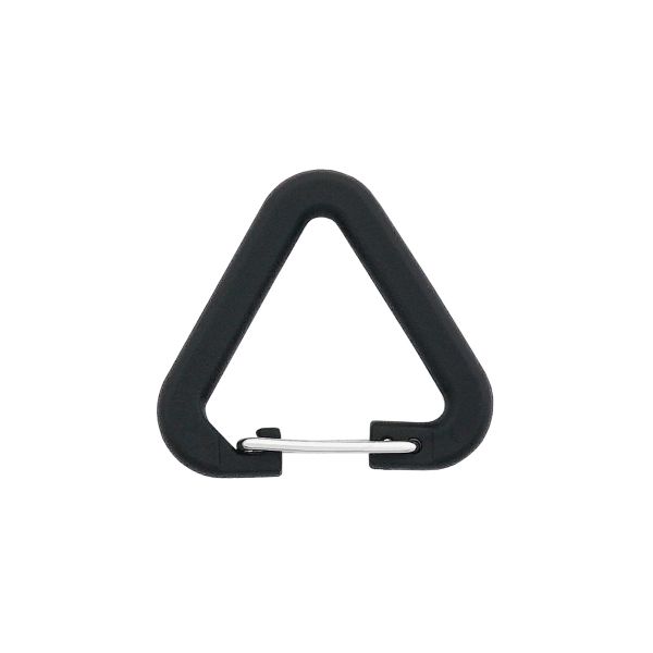 Карабин пластик/металл треугольный 20 мм, 6 шт, Black/S черный с серебром, MB2312