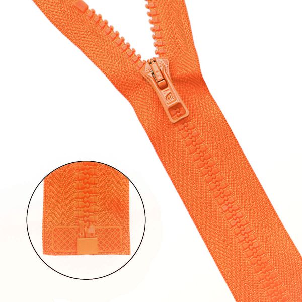 Молния трактор Arta Т6 (6 мм) 1 зам., разъем., 80 см, цв. 005 оранжевый, уп.5 шт