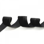 Лента бархатная (тесьма) эластичная 38.0 мм / 20±1 метров, нейлон, черный