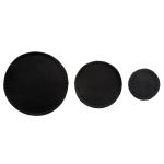 Набор заплаток пришивных из кожи, круг ⌀4см, 6см и 8см, с перфорацией, 3 шт, 100% кожа (01 черный), 9401