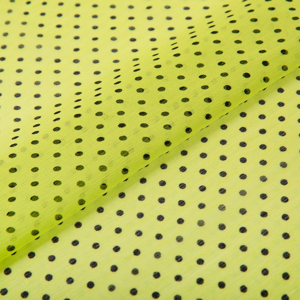 Ткань блузочная Chiffon 68 г/м², 200х147 см, 20 салатовый/ черный, Gamma PC-05