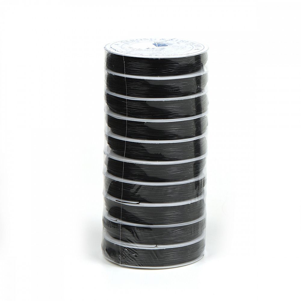 Нить силиконовая 0.6 мм, ТВ 0215-1012 цв.черный 10х30 метров