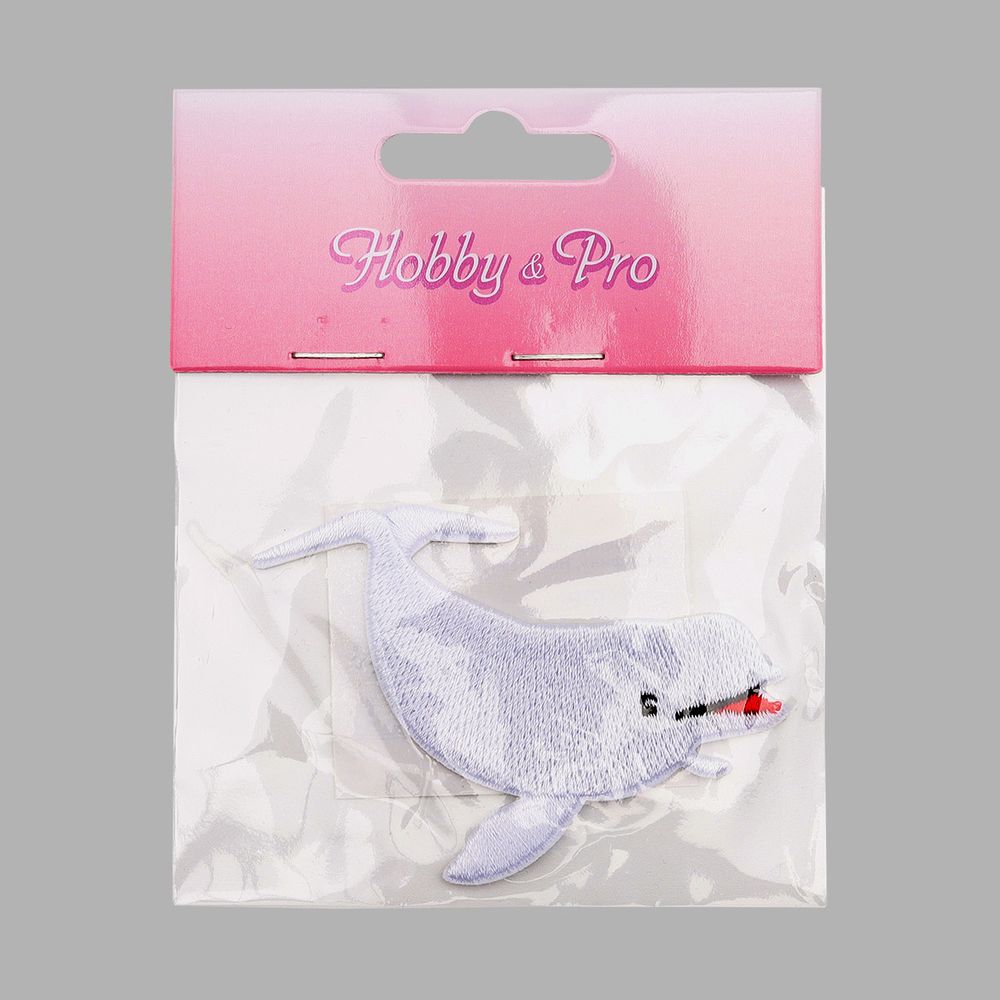 Термоаппликация Белый дельфин, 5х7.2cm, Hobby&Pro