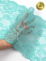 Кружево эластичное (стрейч) L838 180мм цв.04 мятный, 25 м, Kruzhevo