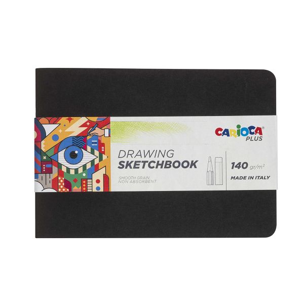 Скетчбук для рисования карандашами A5 140 г/м², 140 г/м², склейка с одной стороны 20 л, 45222, Carioca Plus 45222