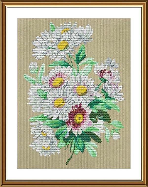 Набор для вышивания нитками Нова Слобода, Любит-не-любит 28х38 см