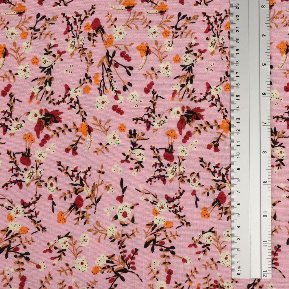 Штапель 110 г/м², шир.145 см, цв.с10 розовый, 25м /TOS/