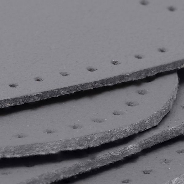 Набор заплаток пришивных из кожи, круг, квадрат, треугольник, овал 6см, с перфорацией, 4 шт (07 серый), 9723