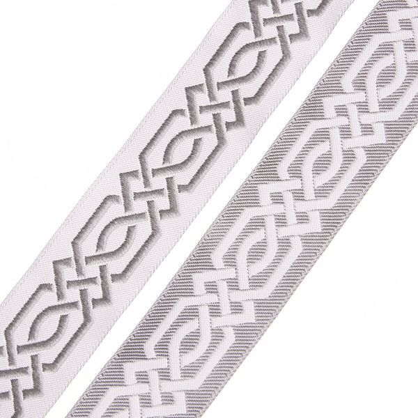 Лента (тесьма) жаккардовая 35.0 мм / 10±0.5 метров, бордюр Кельтский орнамент 35272 V4 серый