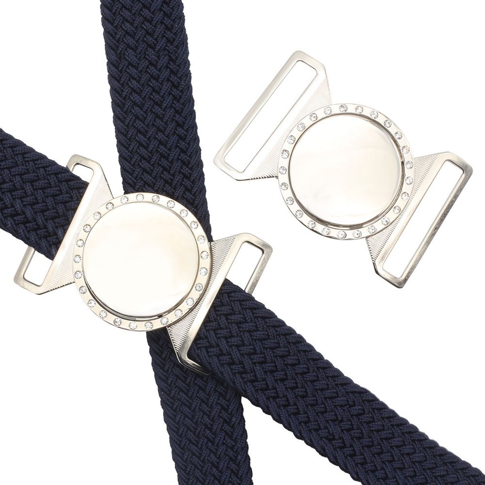 Пряжка-застежка 50мм со стразами, 2 шт, никель /TOS/